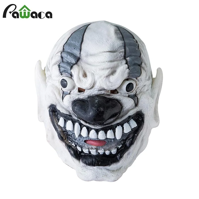 Хэллоуин белые маски с гримасами пена латекс маска для Декор Хэллоуина Вечеринки