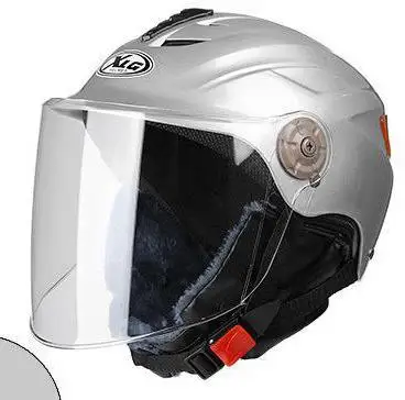 BAFIRE Electric Motorcycle Helmet Half Face ABS Motorbike Helmet Safety Double Lens Helmet Moto Casque for Women/Men Casco Moto - Цвет: Серебристый