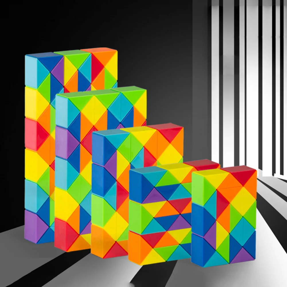 24/36/48/60/72 Magic Ruler Snake Twist Cube Stress Educational Toys Children Gifts Magic Puzzle Folding Educational Toys
