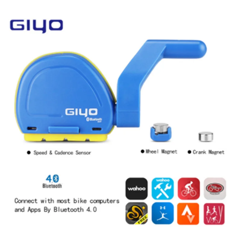 GIYO M40 компьютерный беспроводной Bluetooth 4,0 велосипедный компьютер держатель велосипедный измеритель скорости/датчик Каденции с Маген HRM - Цвет: Blue Combo Sensor
