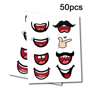 

50 Pcs Smiling Mouth Face Mask Stickers Smile Lips Decals Decorative Crafts Scrapbooking Labels Tags for Face Cover