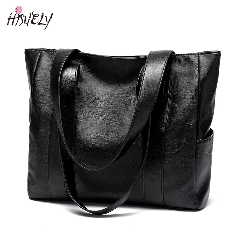 ladies large black shoulder bags