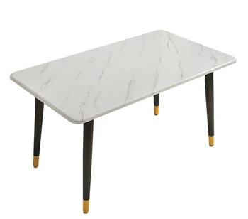 

Table home small family modern minimalist table and chair combination rectangular light luxury restaurant dining table