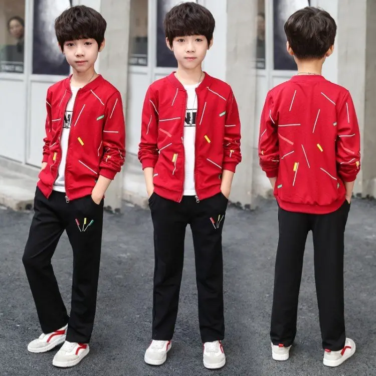 

Childrenswear BOY'S Autumn Clothing 2018 New Style Set Big Virgin Boy Korean-style Three-piece Set Spring And Autumn CHILDREN'S