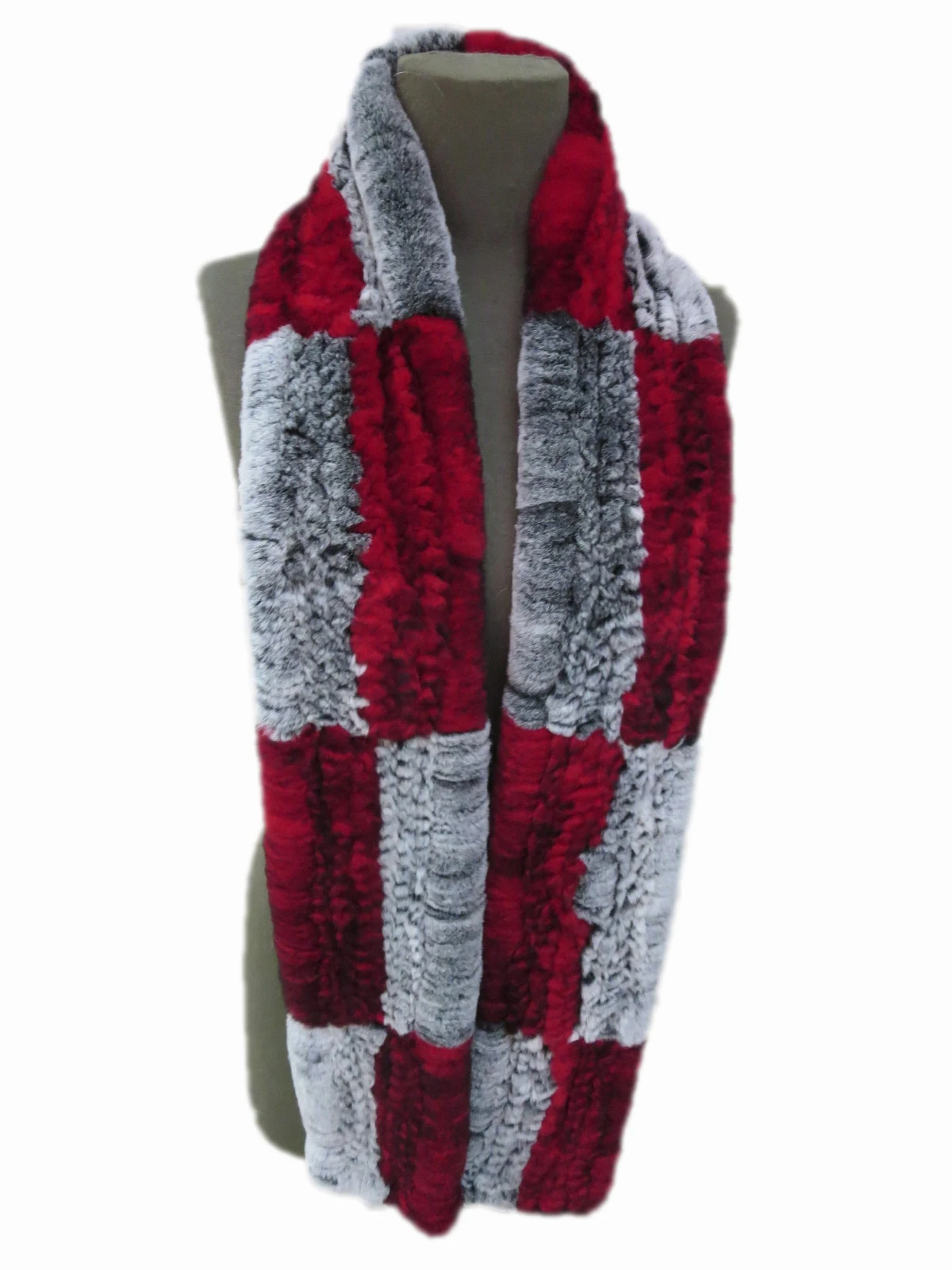 Для женщин Настоящий мех кролика вязаный зимний теплый шарф шейный платок '170 см 13 Цвета