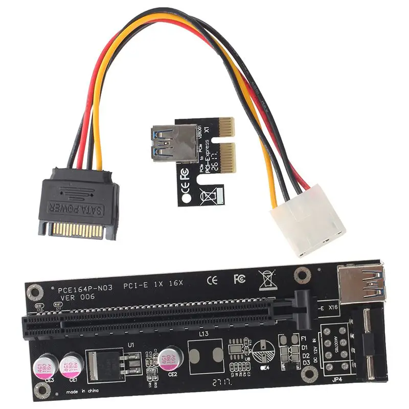 USB 3,0 PCIE Express 1x до 16x удлинитель Riser Board Card Adapter кабель для майнинга