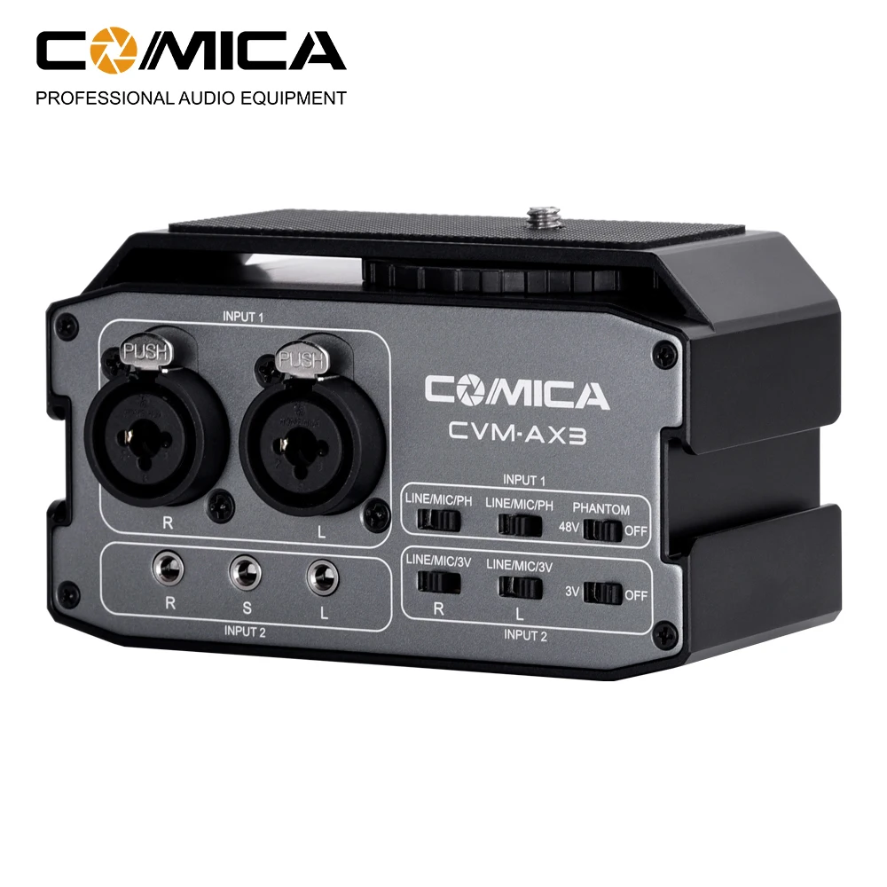 COMICA CVM-AX3 Dual XLR/6,35 мм/3,5 мм микрофон аудио адаптер смесителя для Canon Nikon DSLR камеры видеокамеры для съемки видео