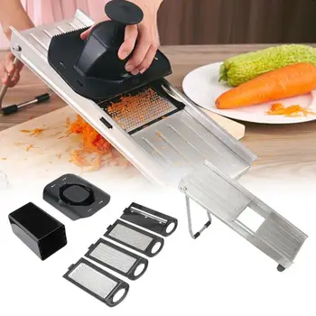 

Vegetable Tool Multifunctional Stainless Steel Professional Vegetable Potato Cutter Grater with 4 Blades Cooking Tool Utensils