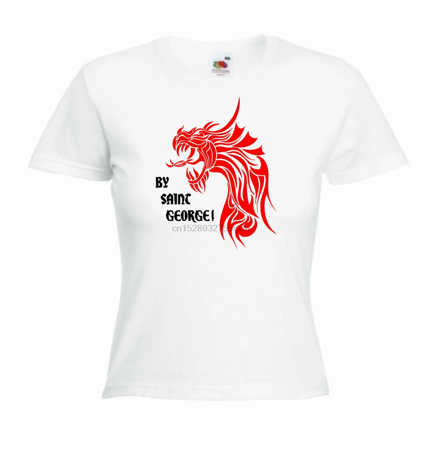 By Saint George St. Georges Day Ladies Girls Funny T-shirt Tee |