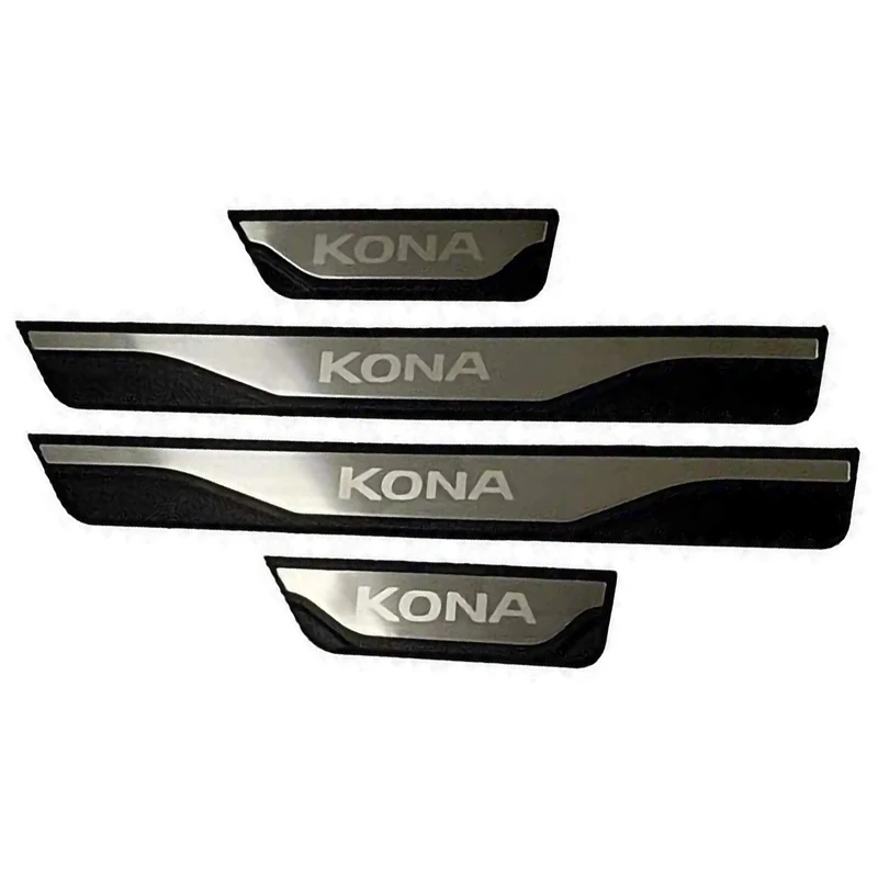 

Car Styling Stainless Steel Door Sill Trim Scuff Plate Protection Protectors Car Sticker For Hyundai Kona 2017-2019