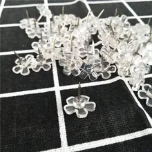 100 шт прозрачные цветочные украшения, нажимные булавки, канцелярские кнопки, пробковые штифты, оффические штифты, аксессуары для переплета