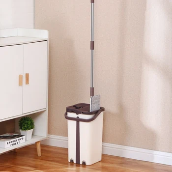 

New Hard Floor Lazy Mop Bucket Cleaner Rotating Self-Screwing Double-Sided Swab Rag