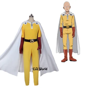 

One Punch Man Saitama Jumpsuits Cloak Uniform Outfit Anime Customize Cosplay Costumes