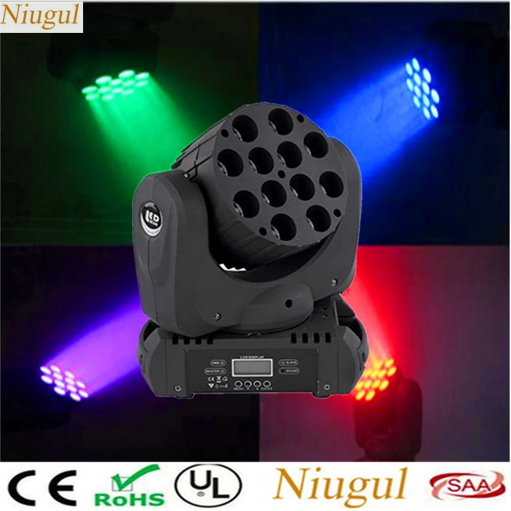 12x12 Вт RGBW 4в1 светодиодный светильник с движущейся головкой DMX512 Светодиодный