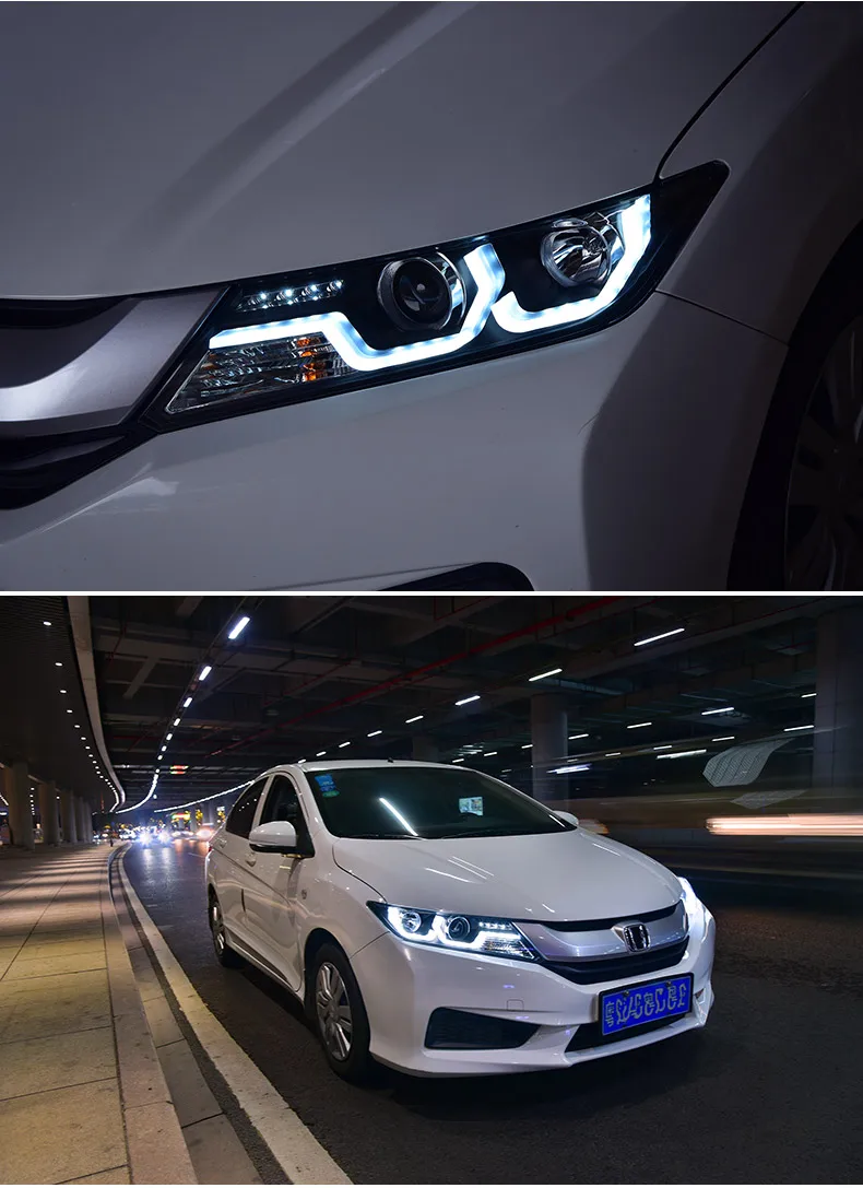 Фара для автомобиля honda City- городской головной светильник s противотуманный светильник s дневной ходовой светильник DRL H7 светодиодный Биксеноновая лампа автомобильные аксессуары