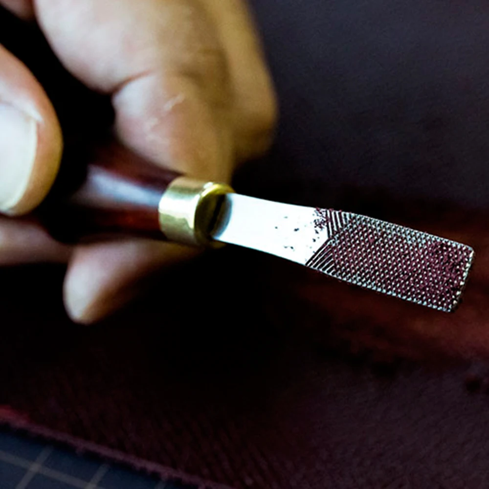 Dalbergia Wood Handle Leather Edge Treatment Surface Polishing Rough File Knife 1 Piece 3/4/5/10mm Leather Craft DIY Tool MMHXQ leather craft tools leather craft tool leather craft tool kit leather tools