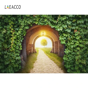 

Laeacco Spring Green Grass Tunnel Passage Party Photographic Backdrops Vinly Photography Backgrounds Customized For Phot