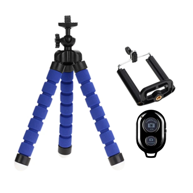 Blue Tripod Remote Штатив для телефона монопод держатель для телефона штатив для камеры селфи палка для тренога для IPhone Bluetooth пульт дистанционного спуска затвора - Цвет: Blue Tripod Remote