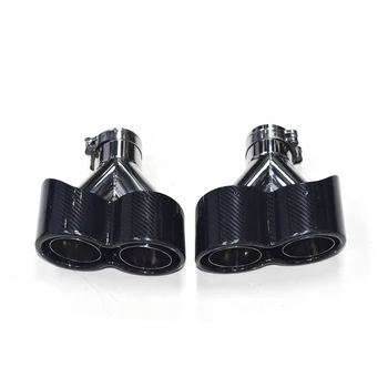 

1 pair Carbon fiber exhaust tip Y shape mufflers tip universal car exhaust for all car glossy carbon fiber muffler tail