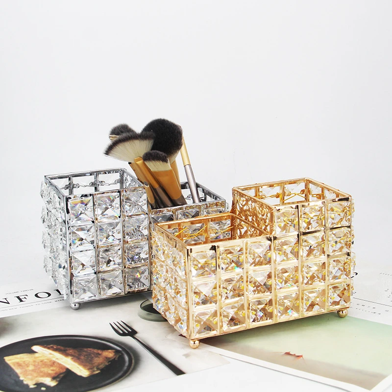1Pc Nordic Crystal Makeup Brush Holder Desktop Eyebrow Pencil Storage Bucket Jewelry Cosmetic Organizer | Дом и сад