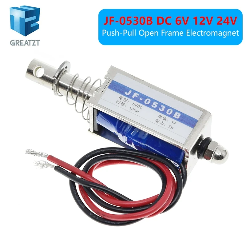 TZT JF-0530B DC 6V 12V 24V Push &amp Pull Тип открытая рама Электромагнит keepping сила 5N Путешествия 10