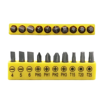 

10pcs Mini Electric Screwdriver Multifunctional Word Cross Head Screwdriver Batch Head Set Handtools for Model Machine Repairing
