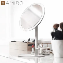 Amiro hd espelho regulável ajustável bancada 60 graus rotativo 2000mah luz do dia maquiagem cosmética espelho led para presente de amante