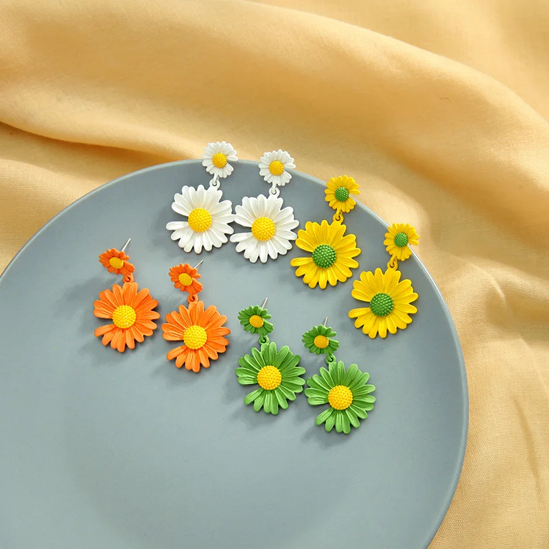 2020 New Design Small Daisies Daisiy Flower Pin Ear Stud Hair Jewelry Cute Accessories For Women Handmade | Украшения и
