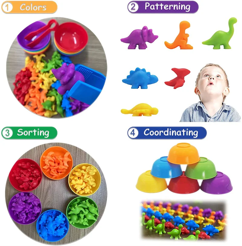 Разноцветные сортировочные игрушки Монтессори, подходящая игра, детские игрушки, развивающие игрушки для мелкого мотора, игры Монтессори для детей