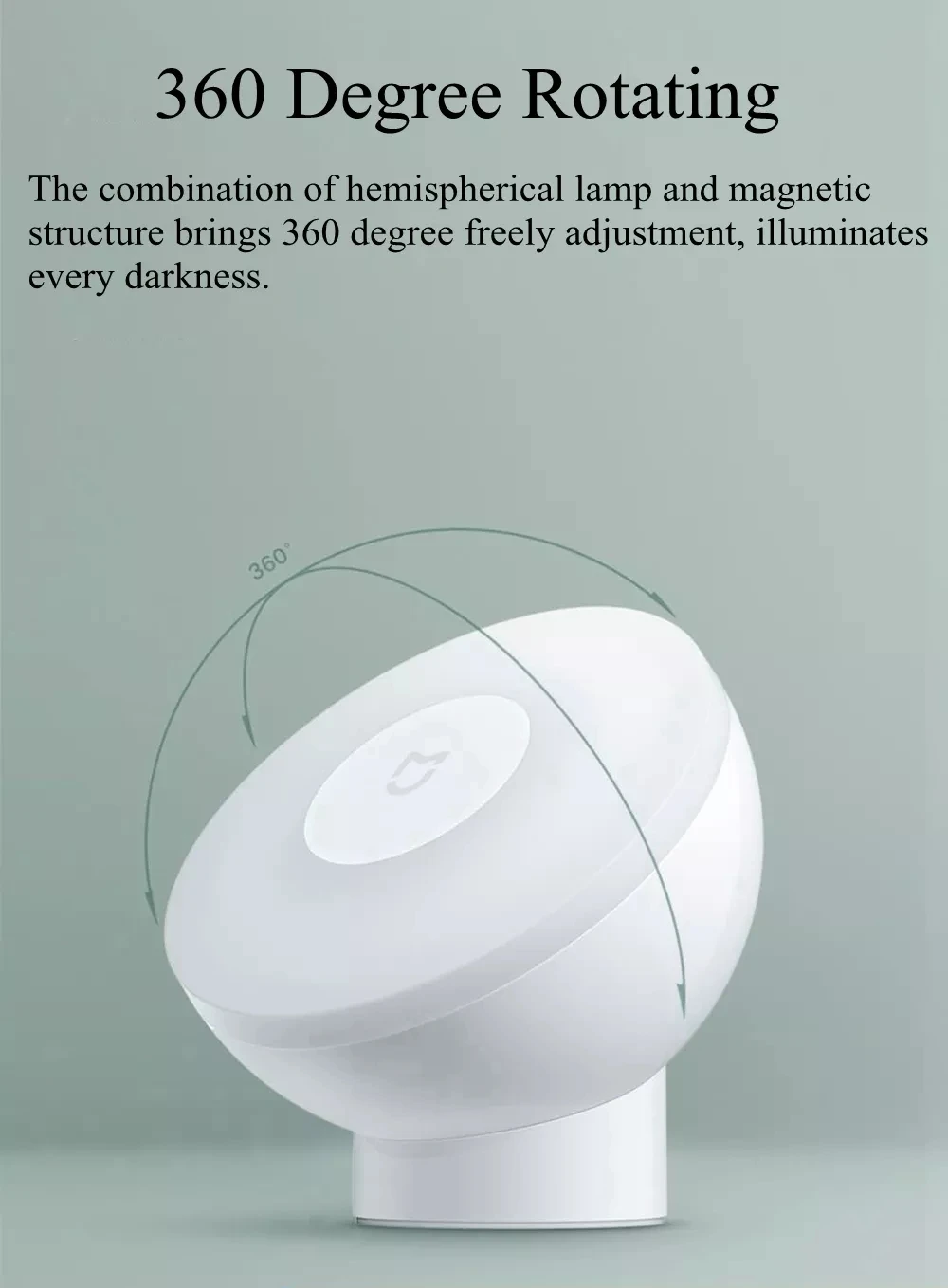 Xiaomi Mijia светодиодный индукционный Ночной светильник, 2 лампы, регулируемая яркость, инфракрасный умный датчик, вращающийся на 360 градусов, Регулируемое Магнитное основание