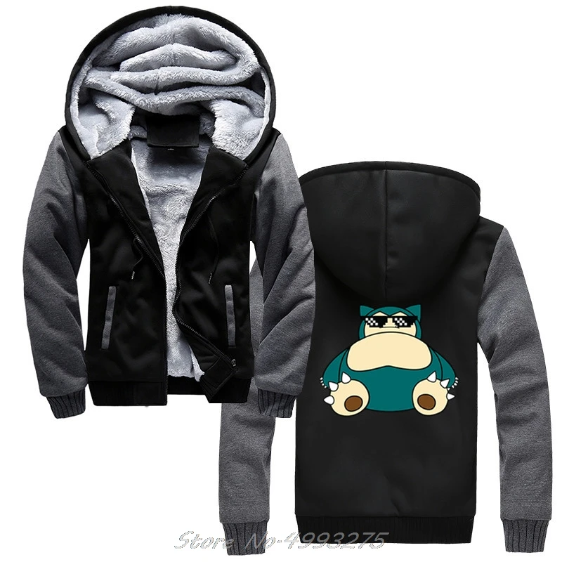 1 Snorlax Thug Pokemon мужские толстовки Zelda уличная Мужская Зимняя шерстяная куртка с подкладкой утепленные толстовки - Цвет: 1