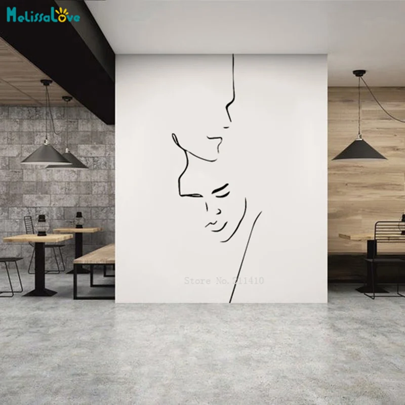 Line Art Wall Stickers Outlines Home Decor Living Room Door Self