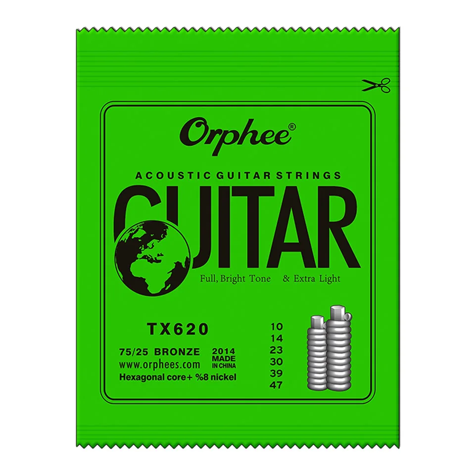 5/10 набор Orphee акустическая гитара шестигранный сердечник яркий тон
