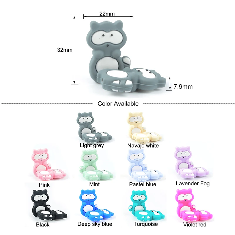 LOFCA 5 Stück Silikon Tierperlen Panda Lebensmittelqualität DIY Spielzeug Koala Baby Zahnen Perlen BPA FREI Schnullerkette Zubehör – Detail 14