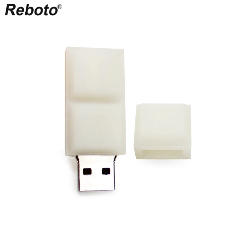 Cartoon USB Flash Drive 64GB 32GB 16GB 8GB Silicone White Chocolate Memory Stick Mini Key Pendrive U Stick For PC