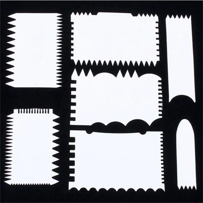 Description Picture 3 of item7Pcs/set Cake Scraper Fondant Mousse Cream Spatula Edge Smoother Cupcake Cake Cutter Pastry Mold Baking Decorating Tools