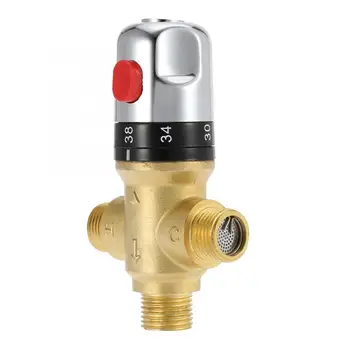 

1PC Brass Pipe Thermostat Faucet Thermostatic Mixing Valve Bathroom Water Temperature Control Faucet Cartridges