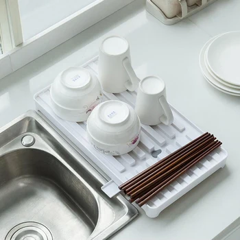 

Drain Rack Kitchen Silicone Dish Drainer Tray Large Sink Drying Rack Worktop Organizer Drying Rack For Dishes Tableware