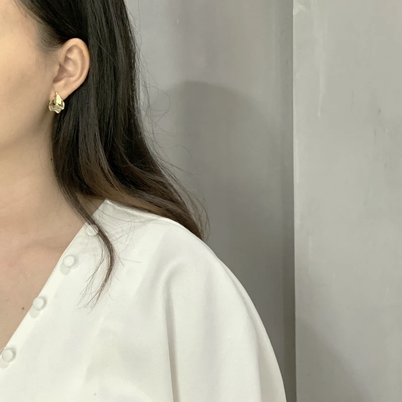 Silvology, серьги-гвоздики с неровными листьями, Стерлинговое Серебро 925 пробы, Осенние Опаленные листья, простые серьги для женщин, 925 вечерние ювелирные изделия, подарок