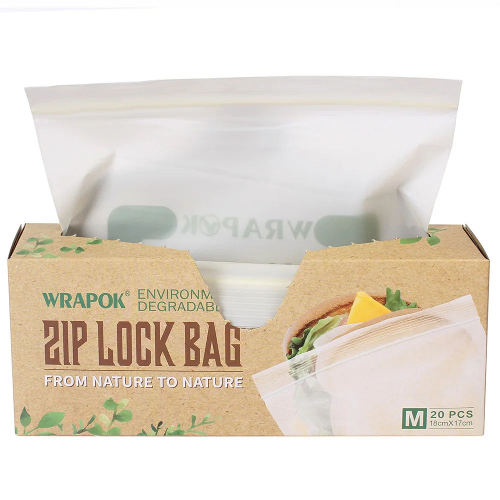Бесплатная доставка обертка закрываемые мешки compostable сумка M 18x17 см 20