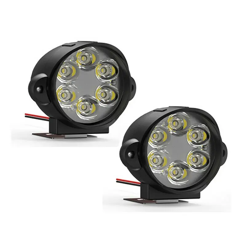 

2x 6-LED Universal Motorcycle Modified Headlight Work Lights Lamps With Switch