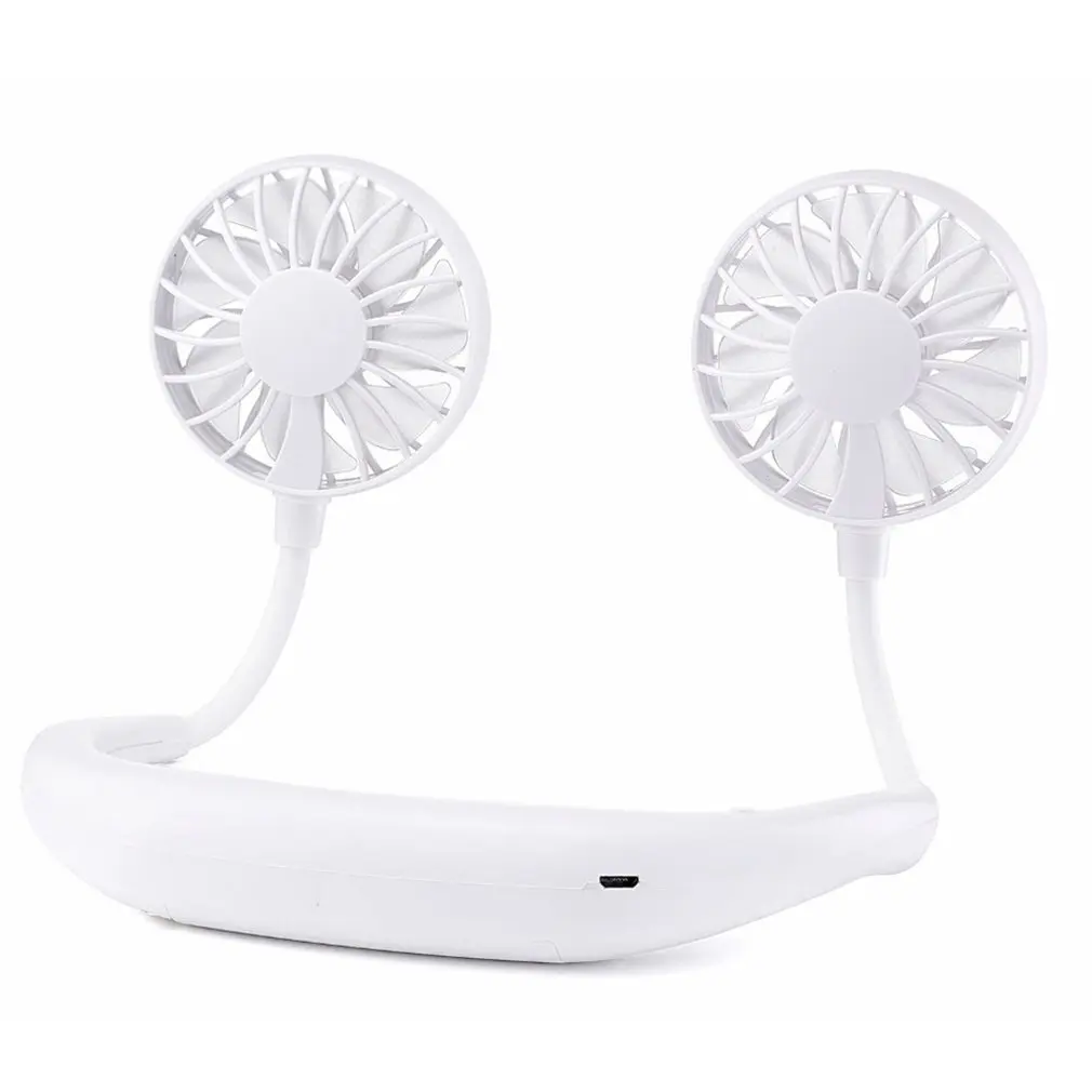 

Summer Hands-free Neck Band Hanging Usb Rechargeable Dual Fan Mini Air Cooler Portable Speed Adjustable