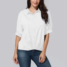#Special Offers Women Solid Button Half Sleeve Blouse Shirt Casual Turn-down Collar OL Style Buttons White Shirt Women Tops Streetwear 11.20 #Special Offers Women Solid Button Half Sleeve Blouse Shirt Casual Turn-down Collar OL Style Buttons White Shirt Women Tops Streetwear 11.20