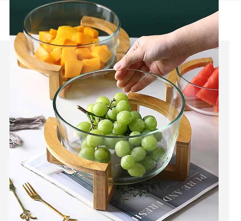Nordic Simple Fruit Bowl Glass Salad Bowl (Small) 40 Nordic Simple Fruit Bowl Glass Salad Bowl (Small)