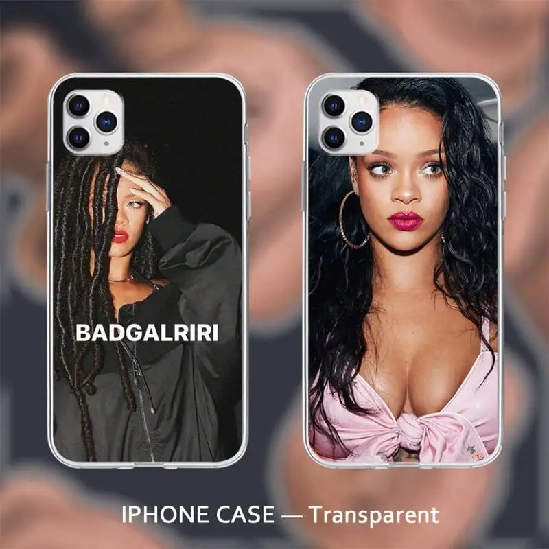 

Rihanna Hard Transparent soft case cover case for iphone se 2020 6 6s 7 8 plus x xs max xr 11 12 pro max coque