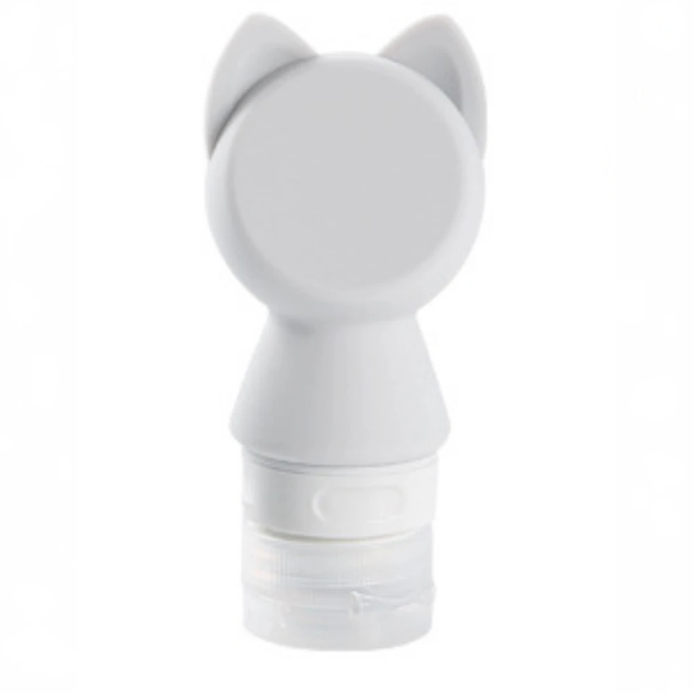 A-Cat Ear(grey) Милая силиконовая бутылочка для хранения кошачьих ушей пустые бутылки для многоразового использования портативная дорожная жидкая Косметика пресс-бутылки контейнеры для лосьонов - Цвет: A-Cat Ear(grey)