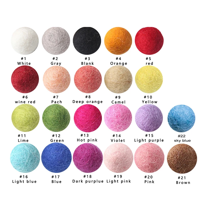 4cm Wholesale Felt Balls [100 Colors] - Felt & Yarn