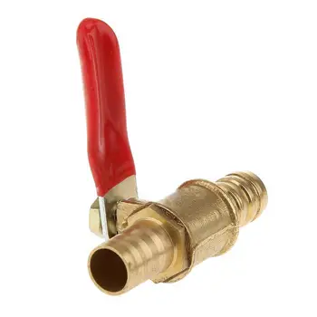 

10mm Hose Barb Inline Brass Water Oil Air Gas Fuel Fittings Valve Line Pipe Pneumatic Ball Connector Controller Shutoff