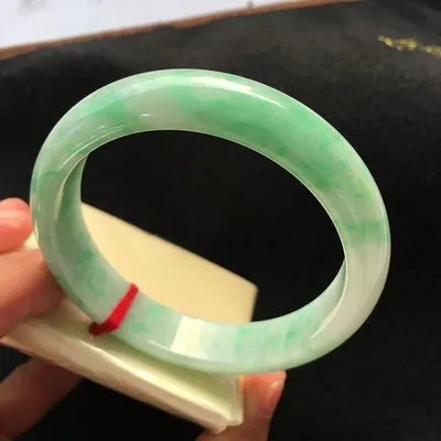 

Zheru Jewelry Natural Burmese Jadeite Light Green 54-64mm Bracelet Elegant Princess Jewelry Best Gift