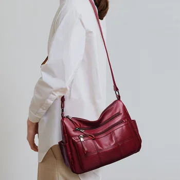 

Fashion Women's Handbags New Wild Designer Large Capacity Leather Shoulder Bags Casual Messenger Bags For Women Female Totes